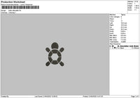 Turtle Flat Embroidery File 6 sizes