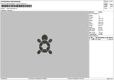 Turtle Flat Embroidery File 6 sizes