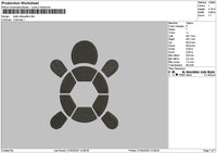 Turtle Flat Embroidery File 6 sizes