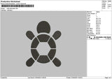 Turtle Flat Embroidery File 6 sizes
