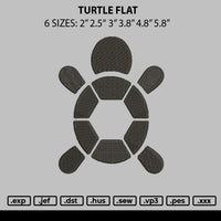 Turtle Flat Embroidery File 6 sizes