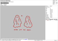 Two Ghosts Embroidery File 4 size