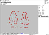 Two Ghosts Embroidery File 4 size