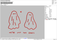 Two Ghosts Embroidery File 4 size