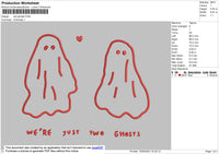 Two Ghosts Embroidery File 4 size