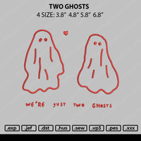 Two Ghosts Embroidery File 4 size