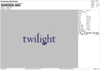 Twilight Txt Embroidery File 6 sizes