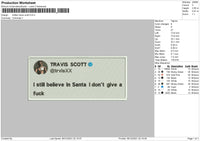 Twitter Travis Scott Embroidery File 4 size