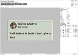 Twitter Travis Scott Embroidery File 4 size