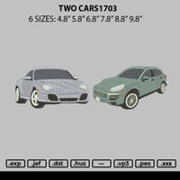 Two Cars 1703 Embroidery File 6 sizes
