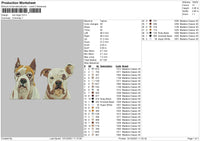 Two Dogs Embroidery File 4 size