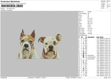 Two Dogs Embroidery File 4 size