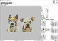 Two Dogs Embroidery File 4 size