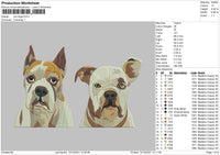 Two Dogs Embroidery File 4 size