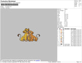 Two Tigers Embroidery File 6 size