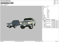 Two Trucks Embroidery File 4 size