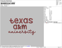 Texas A&M Embroidery File 4 size
