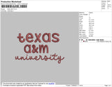 Texas A&M Embroidery File 4 size