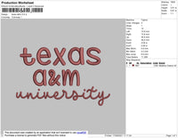 Texas A&M Embroidery File 4 size
