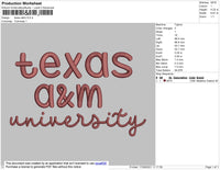 Texas A&M Embroidery File 4 size