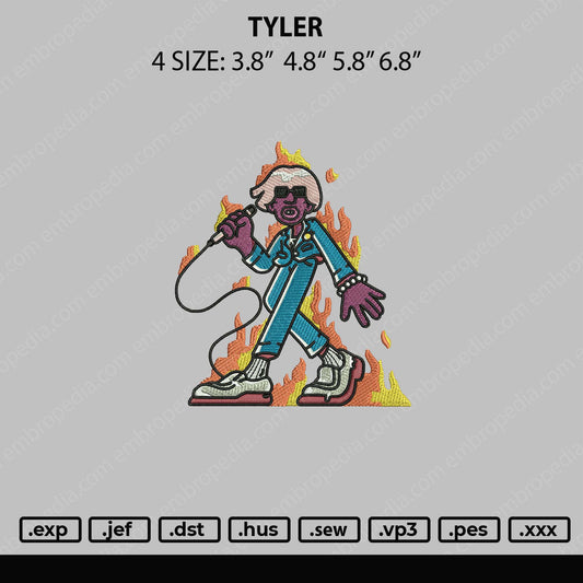 Tyler Embroidery File 4 sizes
