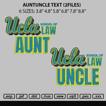 Aunt uncle Text Embroidery 2 Files