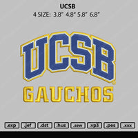 UCSB Embroidery File 4 size