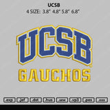 UCSB Embroidery File 4 size