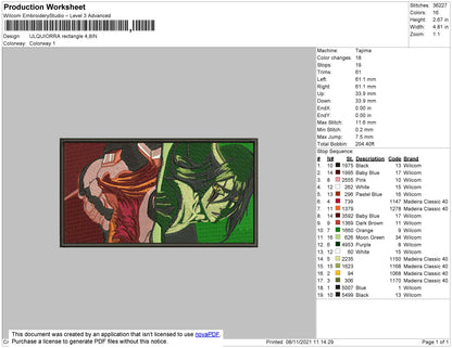 Ulquiorra Embroidery File 4 size