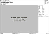 Uncle Text Embroidery File 6 Sizes