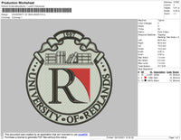 University Of Redlans Embroidery File 4 size