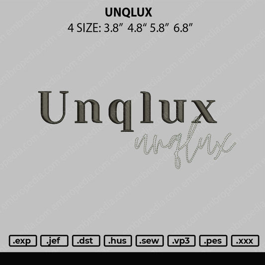 Unqlux Embroidery File 4 size