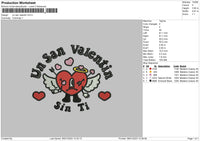 Un San Valentin Embroidery File 6 sizes