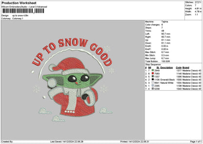 Yodaxmas 1412 Embroidery File 6 sizes