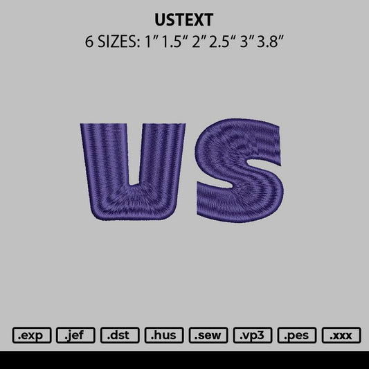 Ustext Embroidery File 6 sizes