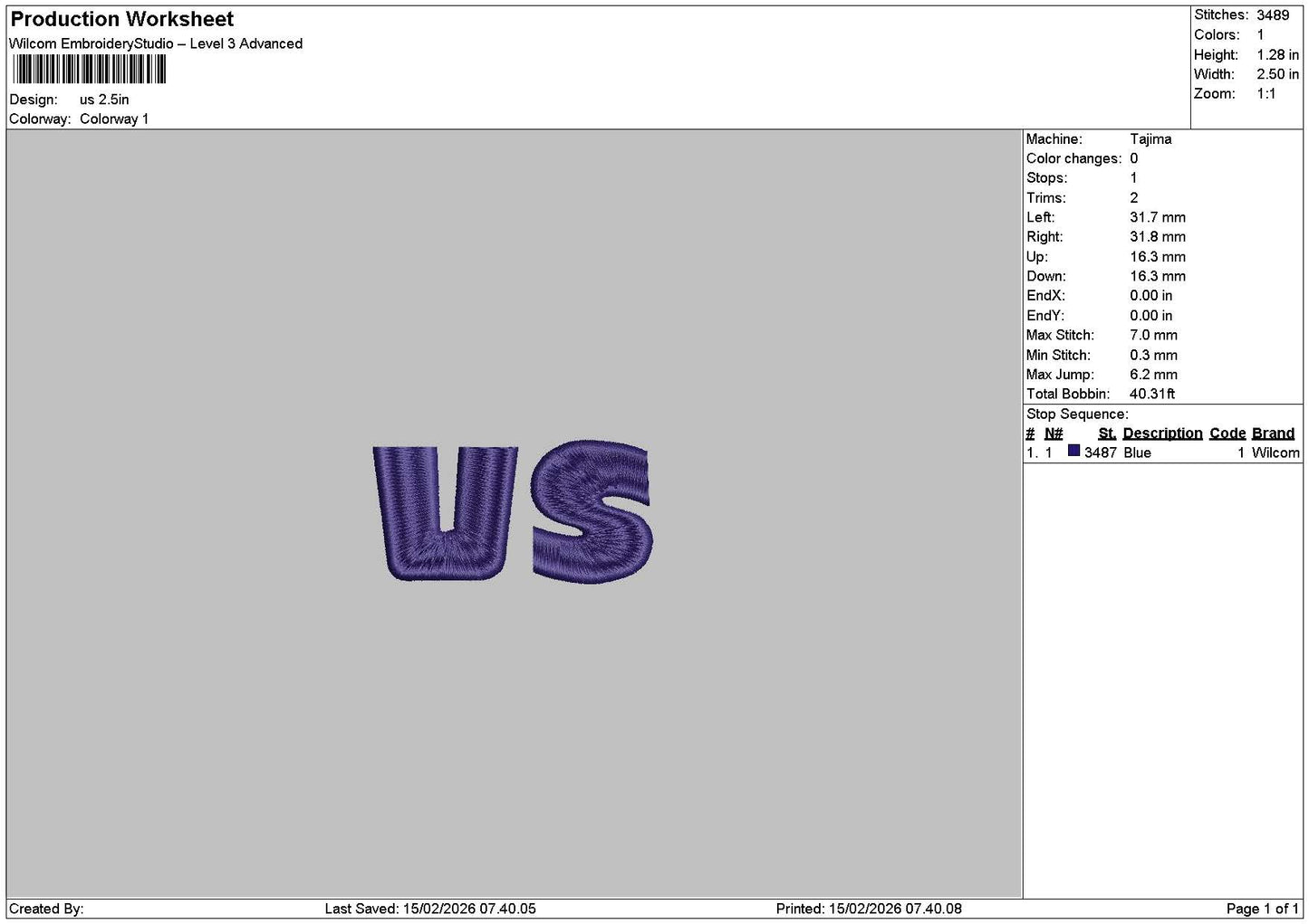 Ustext Embroidery File 6 sizes