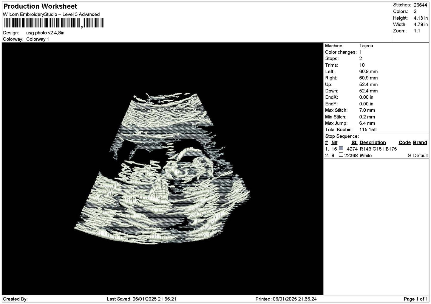 Usg Photo V2 Embroidery File 6 sizes
