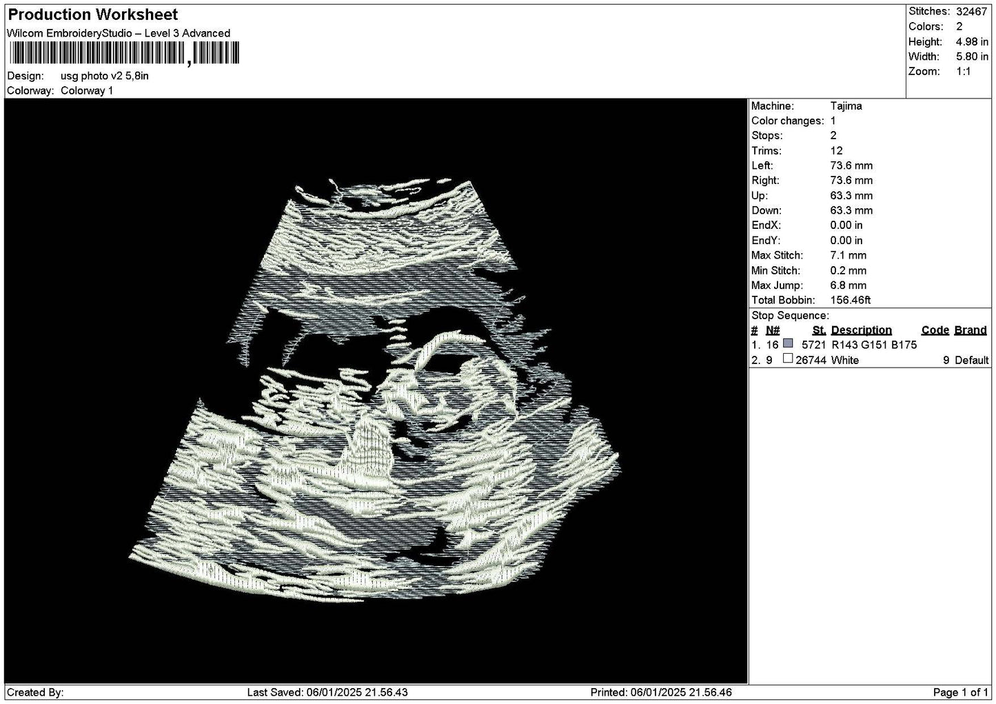 Usg Photo V2 Embroidery File 6 sizes