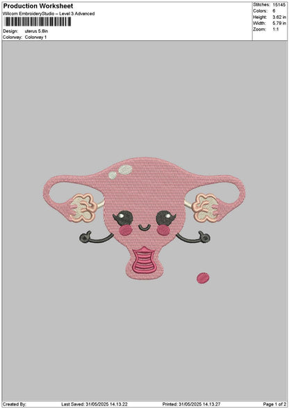 Uteruschibi Embroidery File 6 sizes