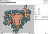 Flowers Middle Finger Embroidery File 4 sizes