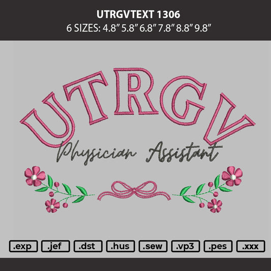 Utrgvtext 1306 Embroidery Machine Design File 6 sizes