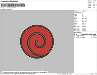 Uzumaki Logo Embroidery File 4 size