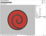 Uzumaki Logo Embroidery File 4 size