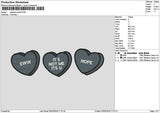 Valentinetext 0502 Embroidery File 6 sizes