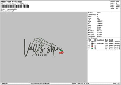 Vallstext Embroidery File 6 sizes