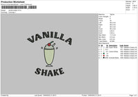 Vanilla Shake Embroidery File 4 size