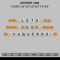 Letstext 1209 Embroidery File 6 sizes