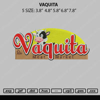 Vaquita Embroidery File 5 sizes