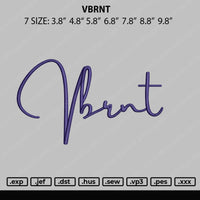 Vbrnt Embroidery File 4 size