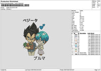 Vegeta Chibi Embroidery File 6 sizes